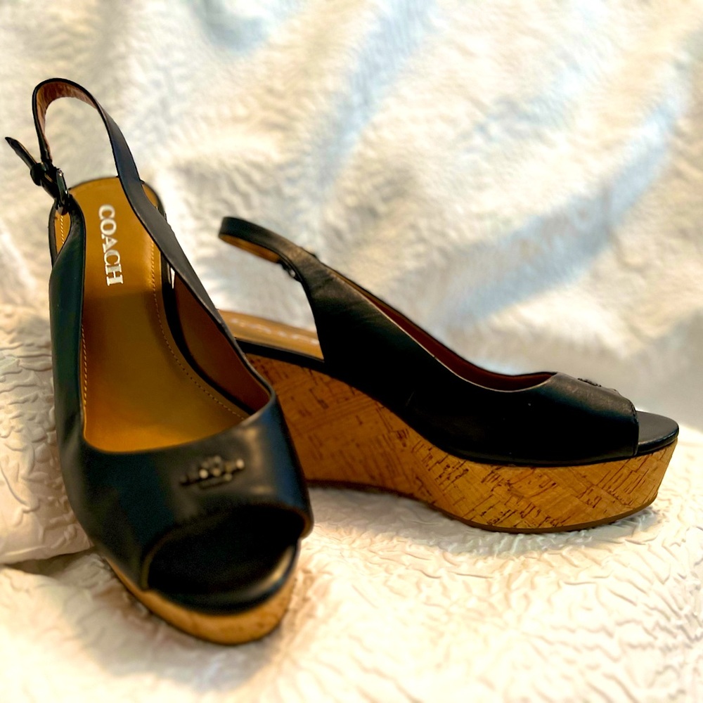 COACH ✨ black wedges